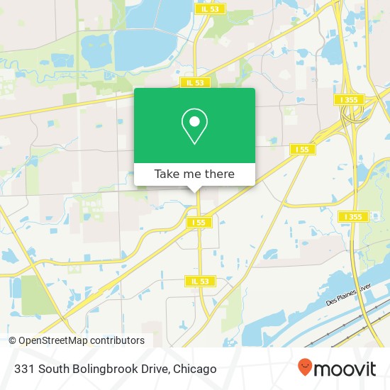 Mapa de 331 South Bolingbrook Drive