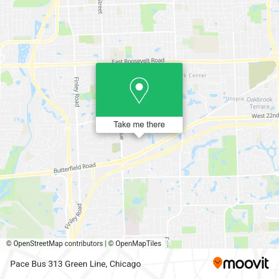 Mapa de Pace Bus 313 Green Line