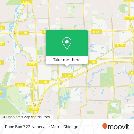 Mapa de Pace Bus 722 Naperville Metra