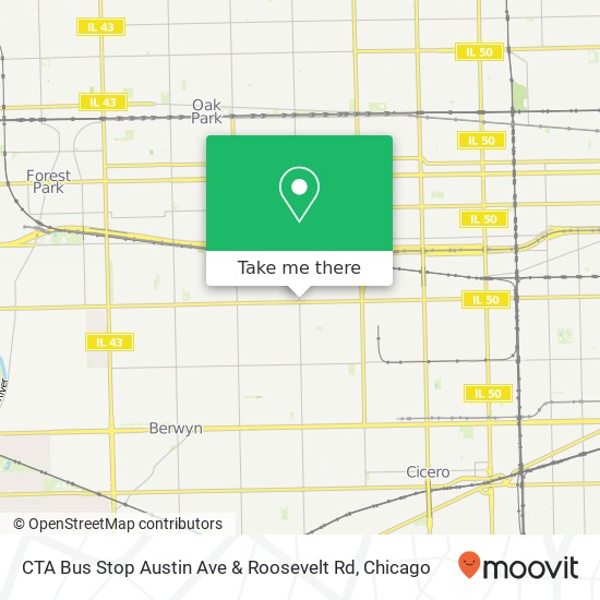 CTA Bus Stop Austin Ave & Roosevelt Rd map