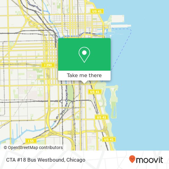 CTA #18 Bus Westbound map