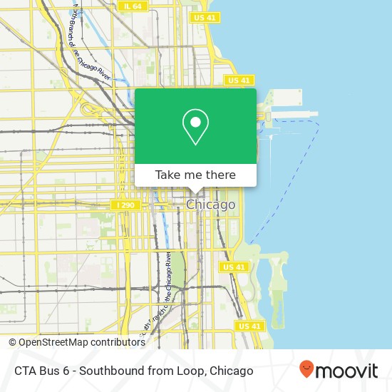 CTA Bus 6 - Southbound from Loop map