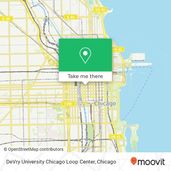 DeVry University Chicago Loop Center map