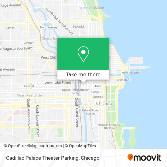 Cadillac Palace Theater Parking map