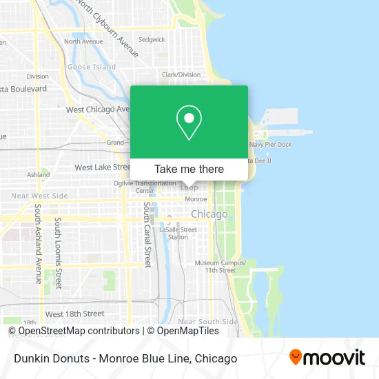 Dunkin Donuts - Monroe Blue Line map