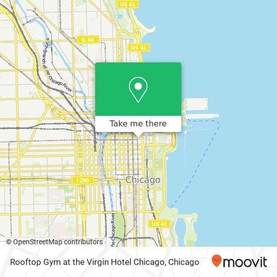 Mapa de Rooftop Gym at the Virgin Hotel Chicago