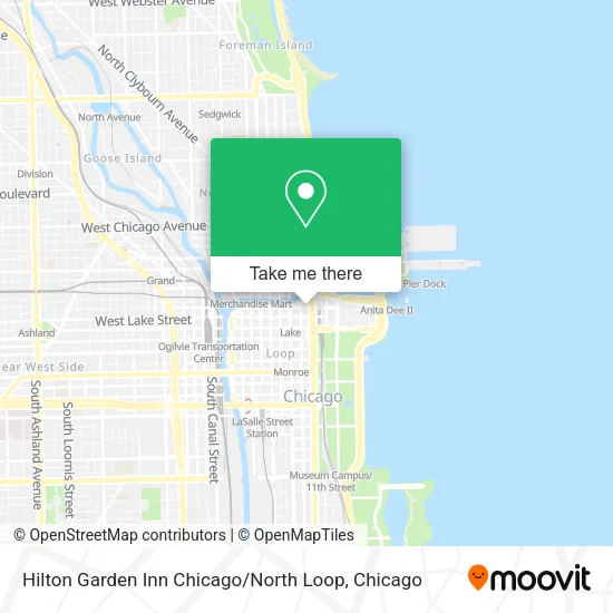 Mapa de Hilton Garden Inn Chicago / North Loop