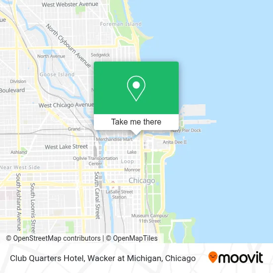 Club Quarters Hotel, Wacker at Michigan map