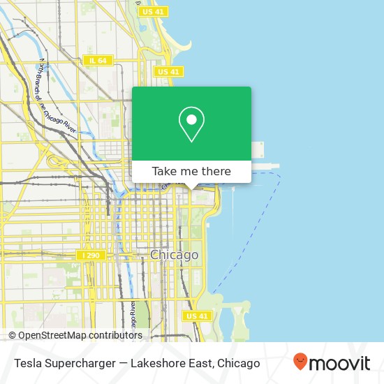 Mapa de Tesla Supercharger — Lakeshore East