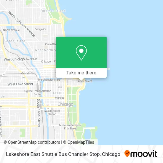 Lakeshore East Shuttle Bus Chandler Stop map