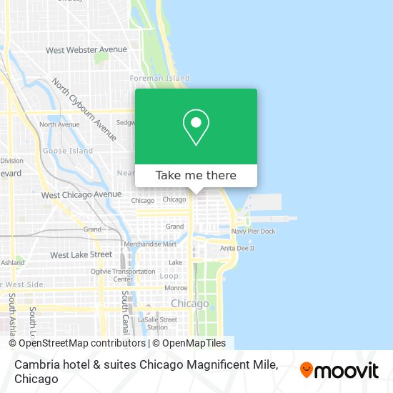 Cambria hotel & suites Chicago Magnificent Mile map