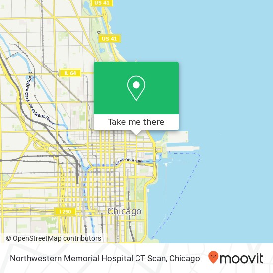 Mapa de Northwestern Memorial Hospital CT Scan