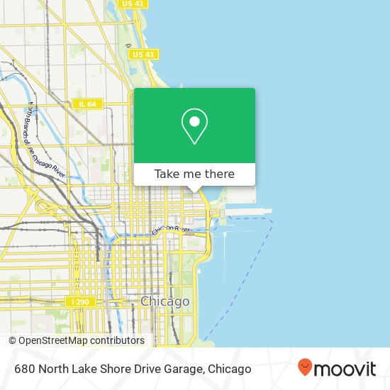 Mapa de 680 North Lake Shore Drive Garage