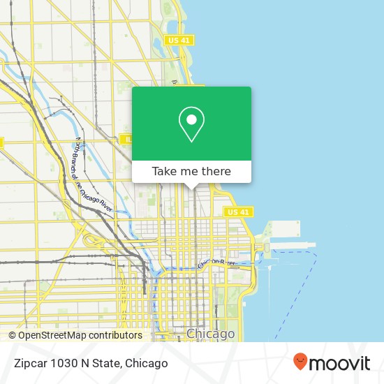 Zipcar 1030 N State map