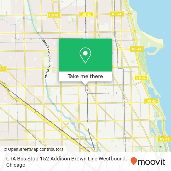 CTA Bus Stop 152 Addison Brown Line Westbound map