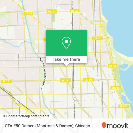 Mapa de CTA #50 Damen (Montrose & Damen)