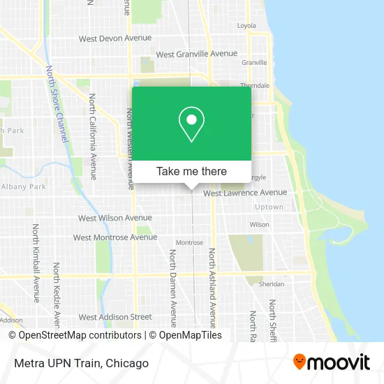 Metra UPN Train map