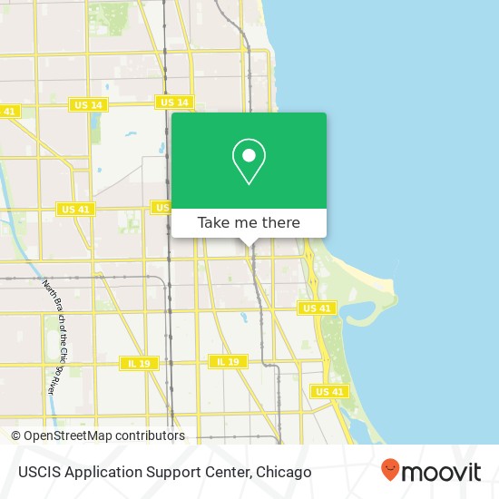 Mapa de USCIS Application Support Center