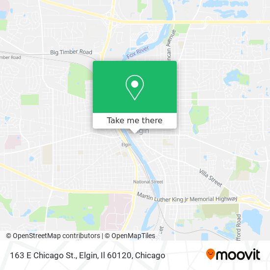 Mapa de 163 E Chicago St., Elgin, Il 60120