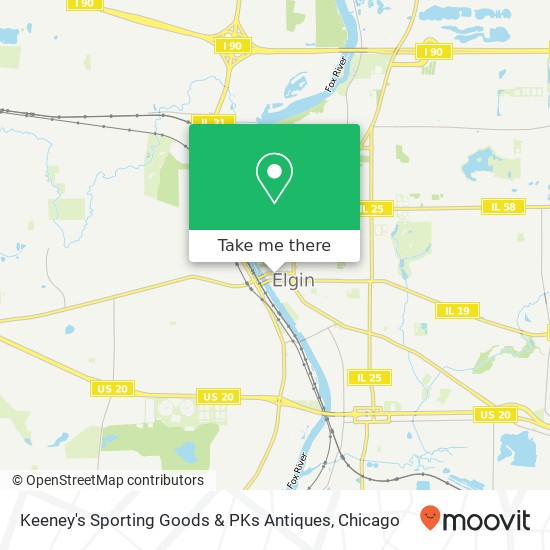 Keeney's Sporting Goods & PKs Antiques map