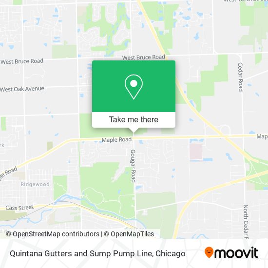 Quintana Gutters and Sump Pump Line map