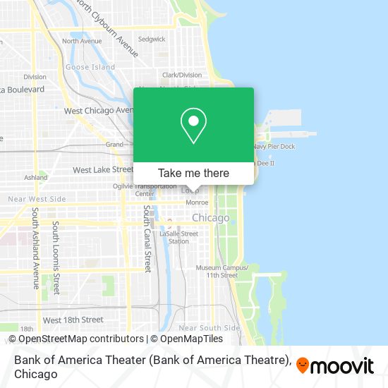 Bank of America Theater map