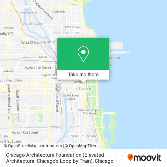 Mapa de Chicago Architecture Foundation (Elevated Architecture: Chicago's Loop by Train)