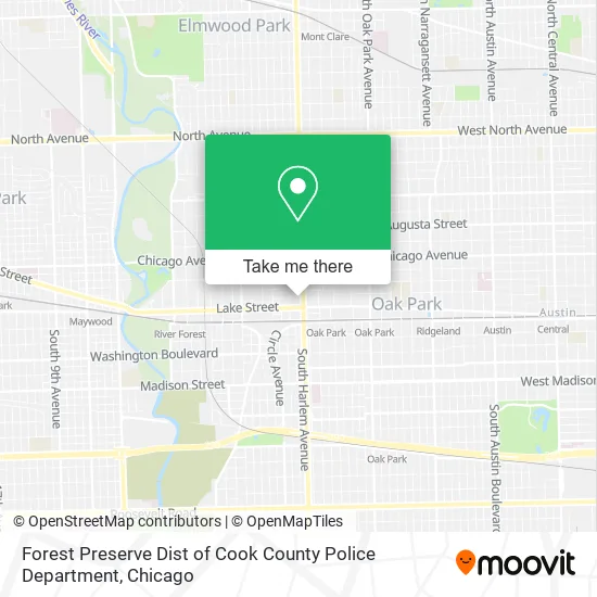 Forest Preserve Dist of Cook County Police Department map