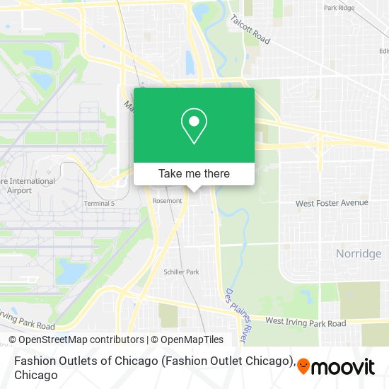 Mapa de Fashion Outlets of Chicago (Fashion Outlet Chicago)