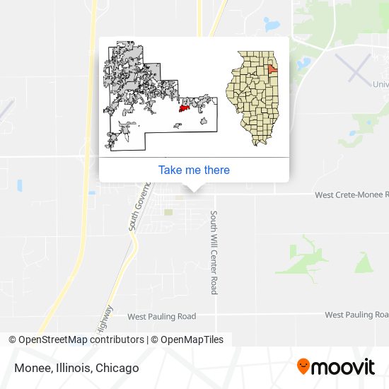 Monee, Illinois map