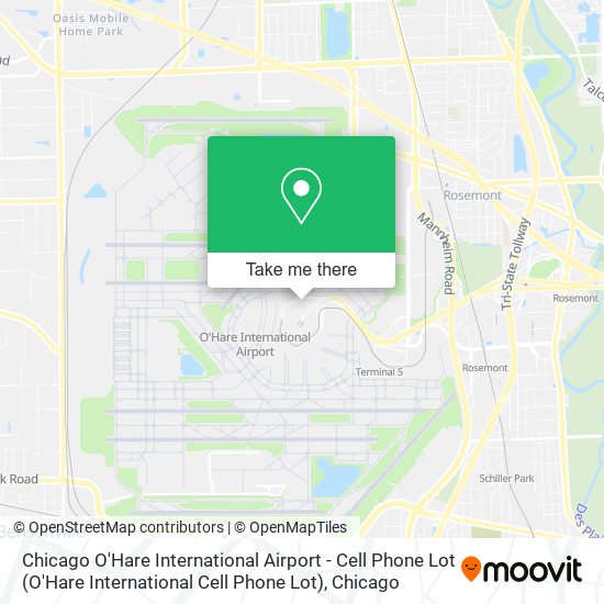 Chicago O'Hare International Airport - Cell Phone Lot map