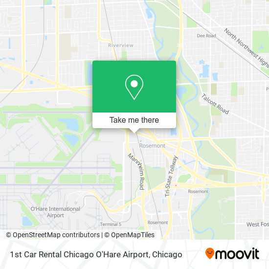 1st Car Rental Chicago O'Hare Airport map
