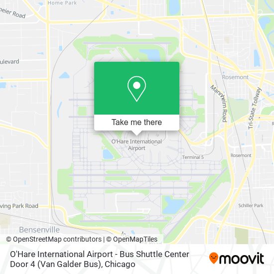 O'Hare International Airport - Bus Shuttle Center Door 4 (Van Galder Bus) map