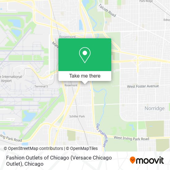 Mapa de Fashion Outlets of Chicago (Versace Chicago Outlet)