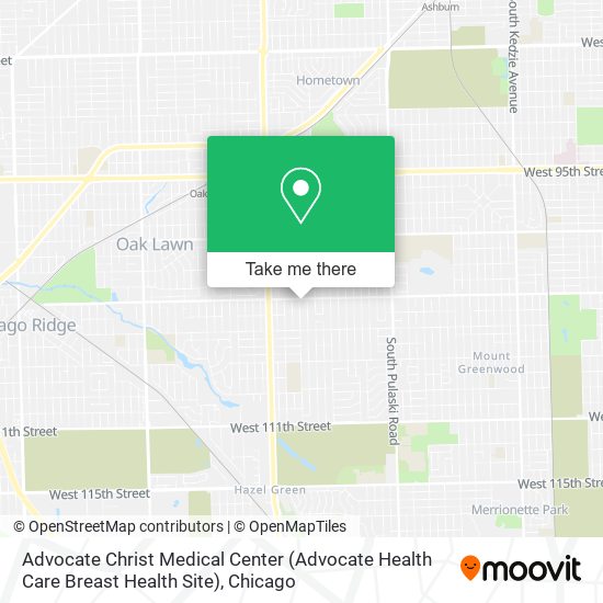 Advocate Christ Medical Center (Advocate Health Care Breast Health Site) map