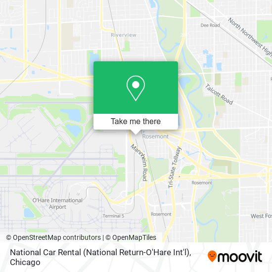 Mapa de National Car Rental (National Return-O'Hare Int'l)