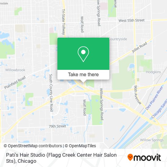 Mapa de Pati's Hair Studio (Flagg Creek Center Hair Salon Sts)