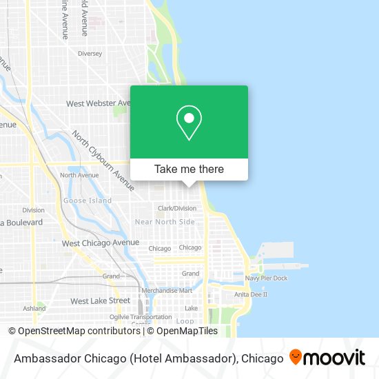 Mapa de Ambassador Chicago (Hotel Ambassador)