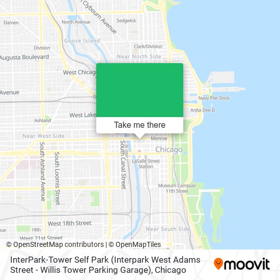 Mapa de InterPark-Tower Self Park (Interpark West Adams Street - Willis Tower Parking Garage)