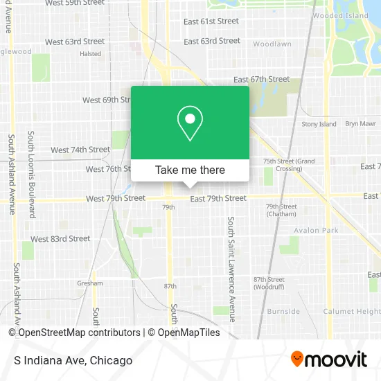 S Indiana Ave map