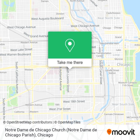 Mapa de Notre Dame de Chicago Church