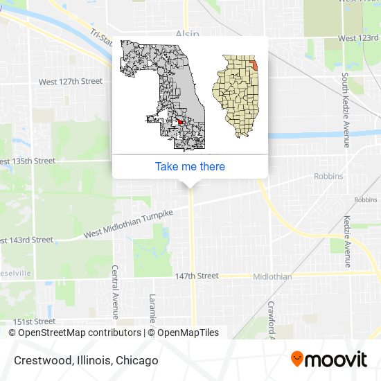 Mapa de Crestwood, Illinois