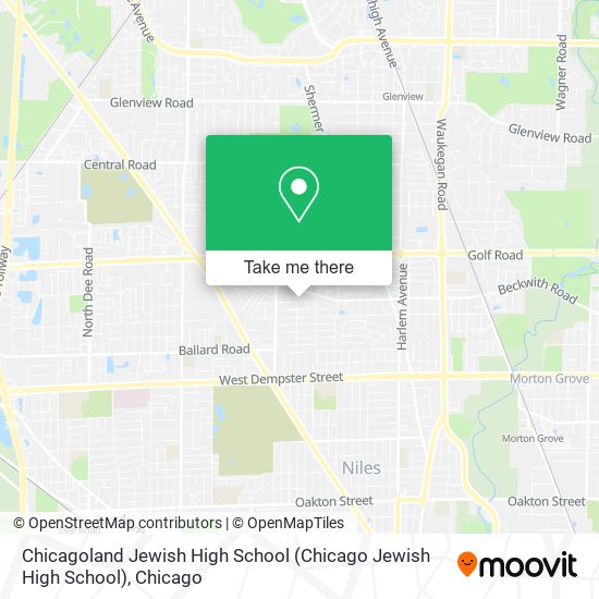 Chicagoland Jewish High School map