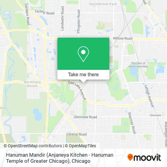 Mapa de Hanuman Mandir (Anjaneya Kitchen - Hanuman Temple of Greater Chicago)