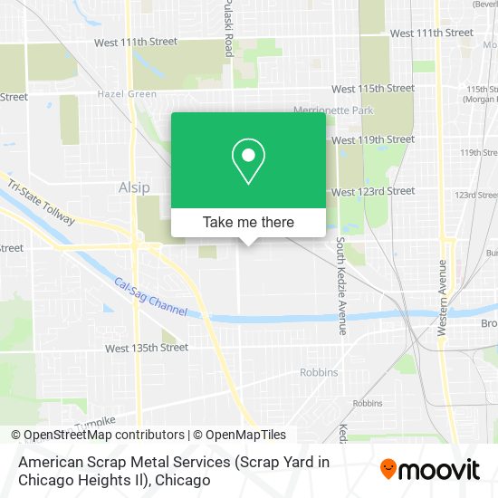 Mapa de American Scrap Metal Services (Scrap Yard in Chicago Heights Il)