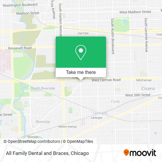 All Family Dental and Braces map