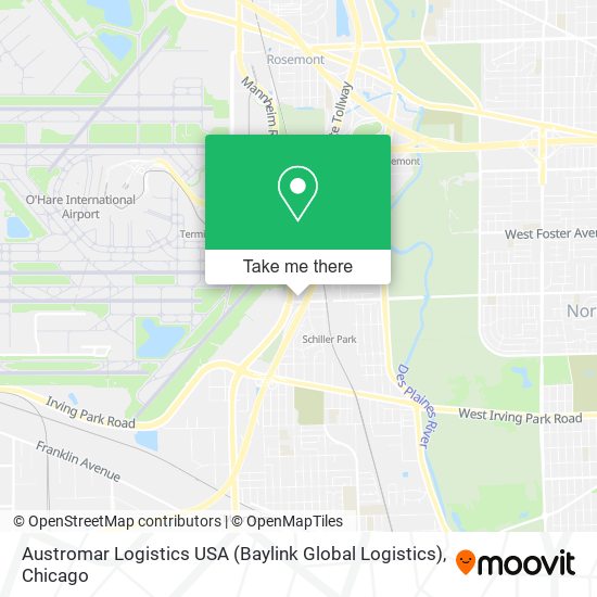 Mapa de Austromar Logistics USA (Baylink Global Logistics)