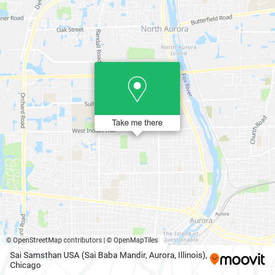 Mapa de Sai Samsthan USA (Sai Baba Mandir, Aurora, Illinois)