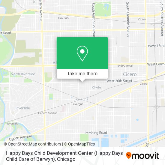 Mapa de Happy Days Child Development Center (Happy Days Child Care of Berwyn)