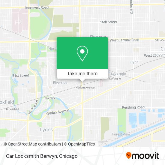 Car Locksmith Berwyn map